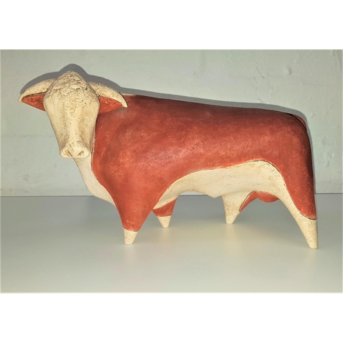 273 - POTTERY HEREFORD STYLE BULL
by Paul Smith and numbered 50/75, 17.5cm high