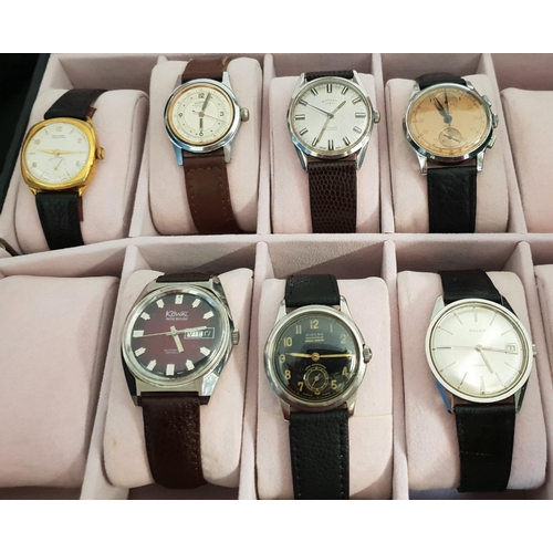 61 - SEVEN VINTAGE WRISTWATCHES
comprising Rotary Super-Sports, Roamer 17 jewels, Rotary 17 jewels Incabl... 