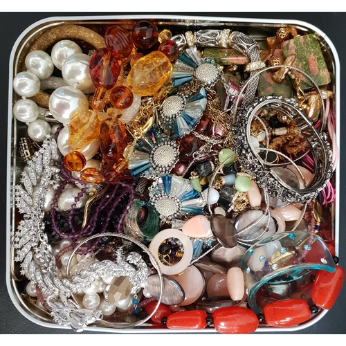 63 - INTERESTING SELECTION OF COSTUME JEWELLERY
including various crystal and paste set necklaces, a glas... 