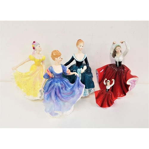 310 - FIVE ROYAL DOULTON FIGURINES
comprising Ninette, HN2379, 20.5cm high, Elizabeth, HN2465, 21cm high, ... 