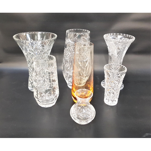 313 - SELECTION OF SEVEN CUT GLASS VASES
ranging in height from 10.5cm to 25.5cm (7)