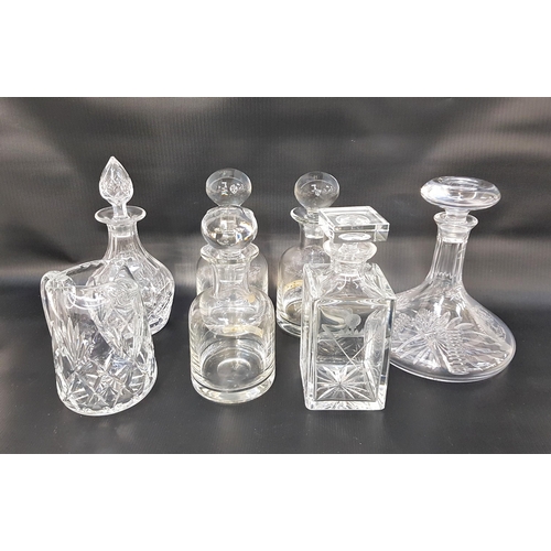 314 - SELECTION OF DECANTERS
including three Cristallerie Zwiesel bulbous decanters, ships decanter engrav... 