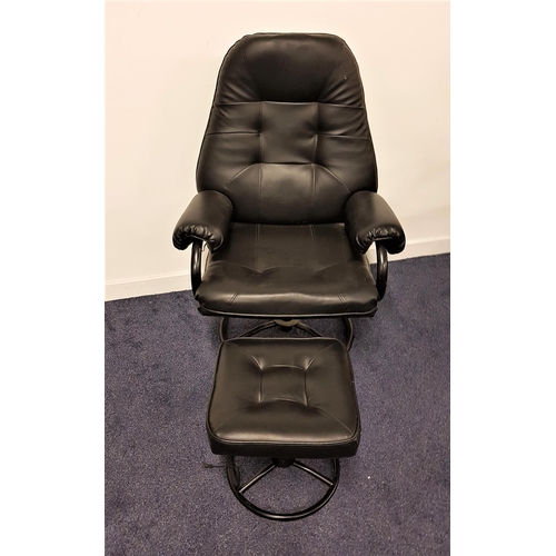 566 - SOLARTRONIC ARMCHAIR
in black leather with massage and heat function, on a swivel base, together wit... 