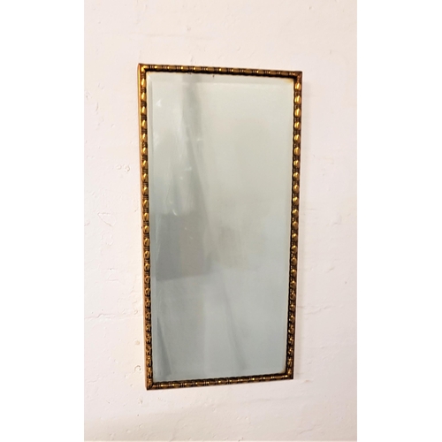 611 - RECTANGULAR GILT BRASS WALL MIRROR 
with a bevelled plate, 51.5cm high