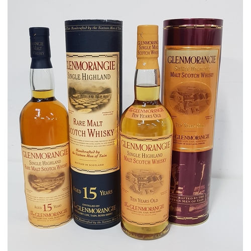 449 - TWO BOTTLES OF GLENMORANGIE SINGLE HIGHLAND MALT SCOTCH WHISKY
comprising one bottle of 15 year old,... 