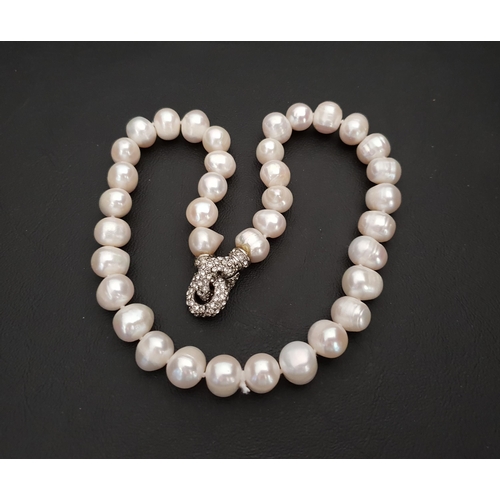 231 - FRESHWATER PEARL NECKLACE
with CZ clasp, 45cm long