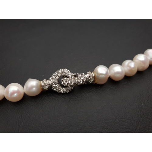 231 - FRESHWATER PEARL NECKLACE
with CZ clasp, 45cm long