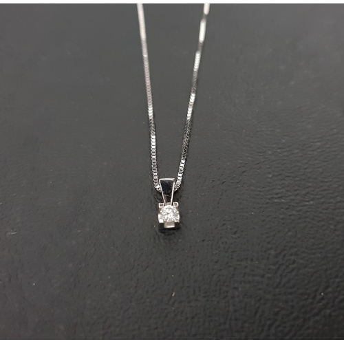 241 - DIAMOND SINGLE STONE PENDANT
the round brilliant cut diamond approximately 0.1cts, in nine carat whi... 