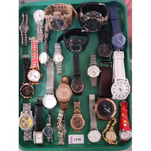 244 - SELECTION OF LADIES AND GENTLEMEN'S WRISTWATCHES
including Puma, Daniel Wellington, Fossil, Emporio ... 