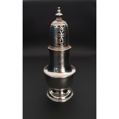 256 - GEORGE II SILVER SUGAR SIFTER
with London hallmarks for 1746, with indistinct makers mark 'M.?', 12.... 