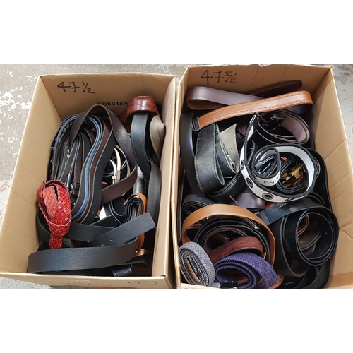 47 - TWO BOXES OF LADIES AND GENTS BELTS