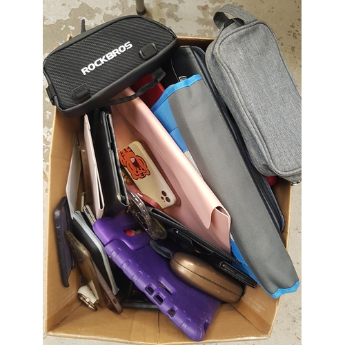 59 - ONE BOX OF PURSES, WALLETS AND PROTECTIVE CASES