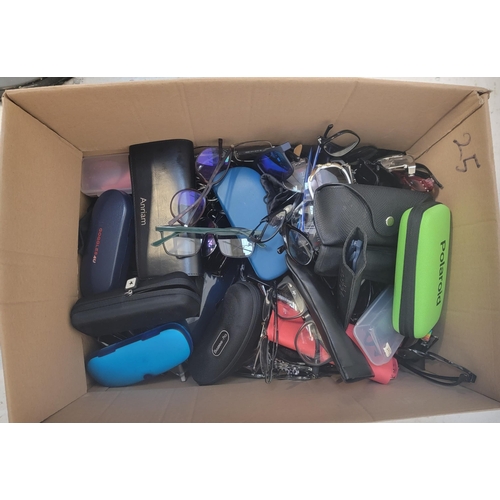25 - ONE BOX OF BRANDED AND UNBRANDED SUNGLASSES AND GLASSES
Note: some may have prescription lenses