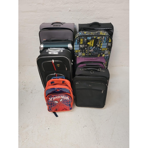 2 - SELECTION OF SEVEN SUITCASES AND ONE RUCKSACK 
including Super Space, Tripp, Slimbridge, ATX luggage... 