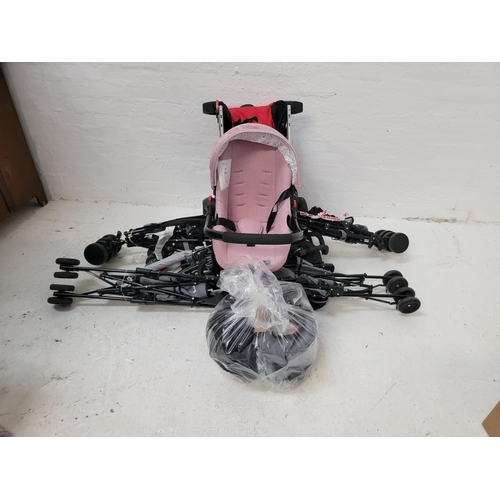 8 - SELECTION OF SIX PRAMS/ BUGGIES, BABY CAR SEAT AND ONE BAG OF ACCESSORIES
including Vibe, Lorelli an... 