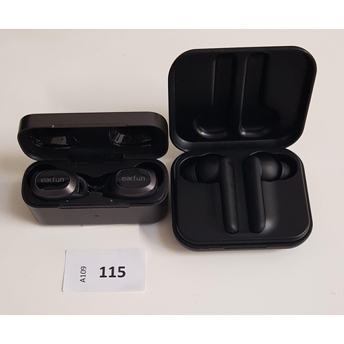 TWO PAIRS OF EARBUDS IN CHARGING CASES
comprising EarFun Free Pro earbuds and Urbanista