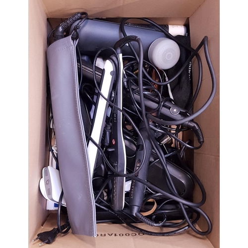 22 - ONE BOX OF GENERAL ELECTRICAL ITEMS
including hair straighteners, electric toothbrushes, sharvers, t... 