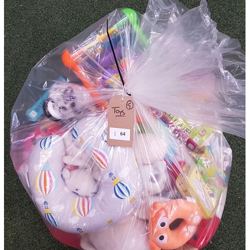 64 - ONE BAG OF TOYS AND GAMES
including soft toys