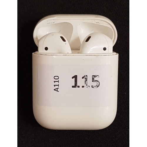 115 - PAIR OF APPLE AIRPODS 
in Lightning charging case (model numbers worn on pods)