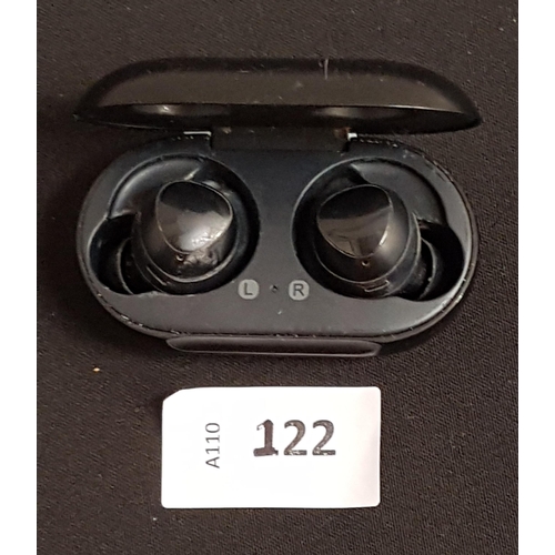 122 - PAIR OF BLACK SAMSUNG EARBUDS
in charging case, model SM-R170