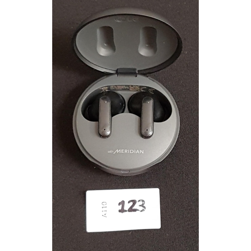 123 - PAIR OF LG TONE EARBUDS
in charging case, model TONE-UFP5