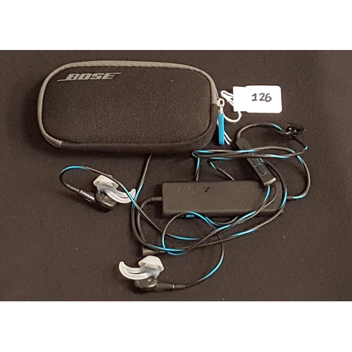 126 - BOSE QC20 ACOUSTIC NOISE CANCELLING IN-EAR HEADPHONES 
with case