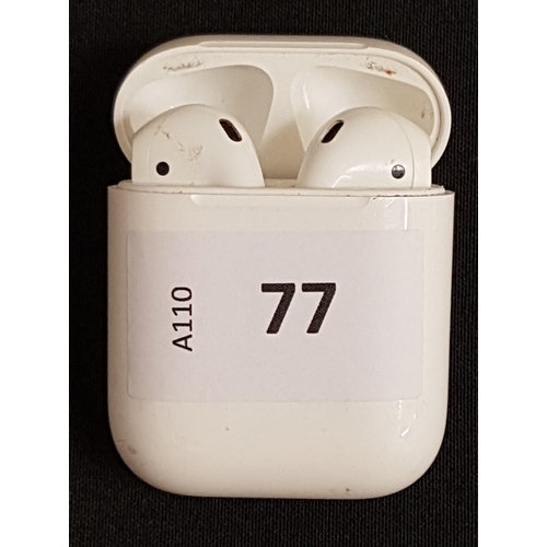 77 - PAIR OF APPLE AIRPODS 2ND GENERATION
in Lightning charging case