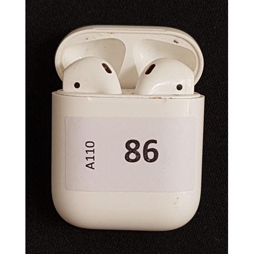 86 - PAIR OF APPLE AIRPODS 2ND GENERATION
in Lightning charging case