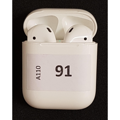 91 - PAIR OF APPLE AIRPODS 2ND GENERATION
in Lightning charging case