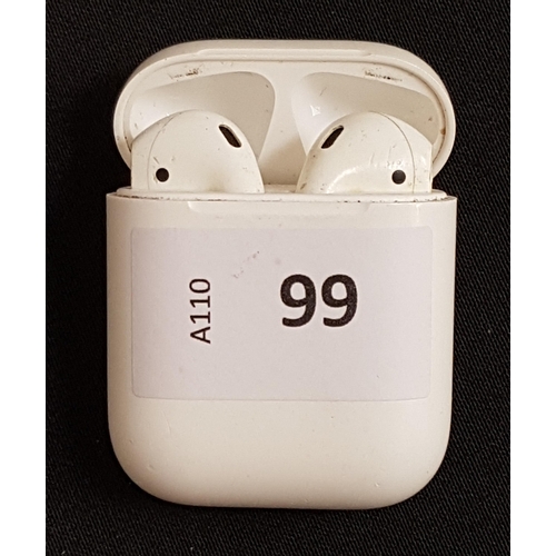 99 - PAIR OF APPLE AIRPODS
in Wireless charging case. Very dirty and worn and model numbers worn on pods