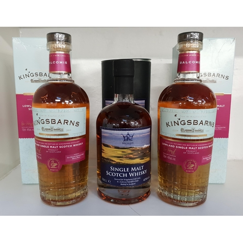 373 - TWO BOTTLES OF KINGSBARNS BALCOMIE LOWLAND SINGLE MALT SCOTCH WHISKY
(both 700ml and 46% abv); and a... 