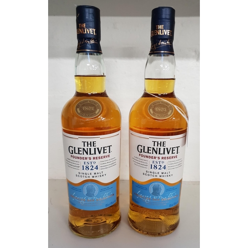 374 - TWO BOTTLES OF THE GLENLIVET FOUNDERS RESERVE SINGLE MALT SCOTCH WHISKY - THE AMERICAN OAK SELECTION... 