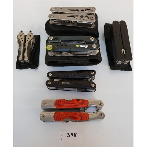 398 - SELECTION OF SIX MULTI-TOOLS
of various sizes and designs
Note: You must be over the age of 18 to bi... 