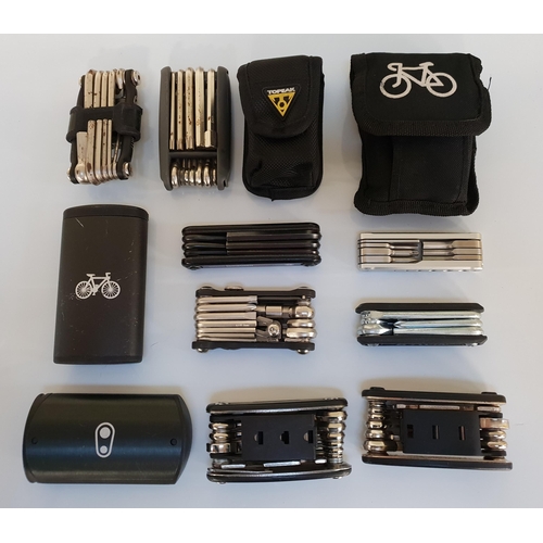 404 - TWELVE BIKE TOOLS
of various sizes, including Small Rig and Crank Brothers