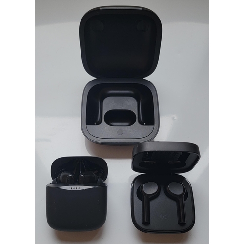 110 - TWO PAIRS OF EARBUDS IN CHARGING CASES
one by Belkin and the other Silver Crest; together with a Bea... 