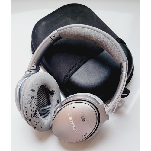 114 - PAIR OF BOSE QC-35 ON-EAR WIRELESS HEADPHONES 
in case.
Note: there is wear to the ear pads