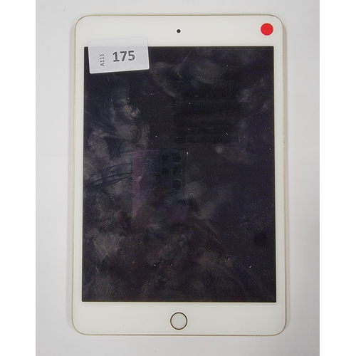 175 - APPLE IPAD MINI 4- A1538  
serial number F9FS63W4GHKL. Apple account locked. 
Note: It is the buyer'... 