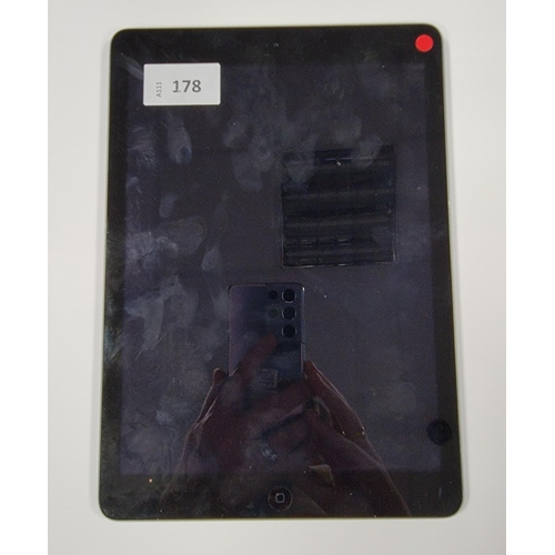 178 - APPLE IPAD AIR - A1474 - WIFI 
serial number DMQMQT3WFK10. Apple account locked. 
Note: Personalisat... 