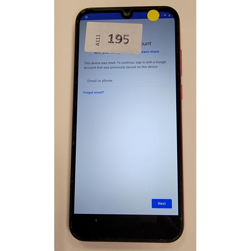 195 - MOTOROLA MOTO E6S
model XT-2053-2; IMEI: 356903113353150, 356903113353168; Google account locked. 
N... 