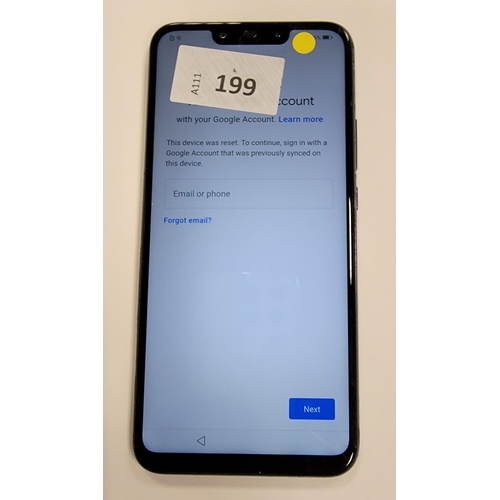 199 - HUAWEI MATE 20 LITE
model SNE-LX1; IMEI: 869328039541748; Google account locked. 
Note: It is the bu... 