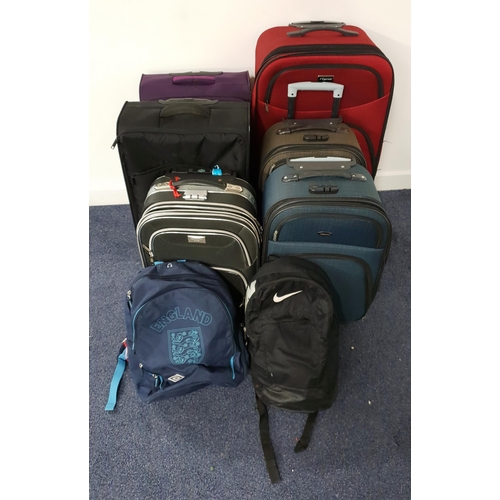 63 - SELECTION OF SIX SUITCASES AND TWO RUCKSACKS
including Nike, Seem, Tyrus, IT Luggage