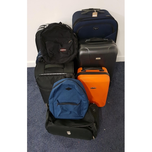 65 - SELECTION OF SIX SUITCASES, ONE HOLDALL AND ONE RUCKSACK
including Tyrus, Aerolite, Transit