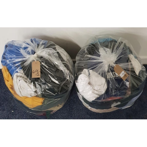 69 - TWO BAGS OF GENTS CLOTHING ITEMS
including Nike. Calvin Klein, Adidas, Puma, French Connection, Next... 