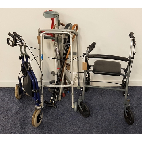 76A - SELECTION OF WALKING STICKS AND WALKING AIDS
including sticks, crutches and walking frames