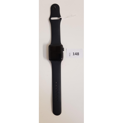 148 - APPLE WATCH SERIES 3 38MM 
model A1858; S/N GJ9H7A75J5X0; Apple Account Locked 
Note: It is the buye... 