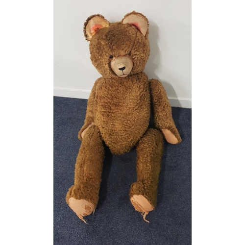 353 - VERY LARGE PLUSH TEDDY BEAR
with jointed arms and legs, 140cm high