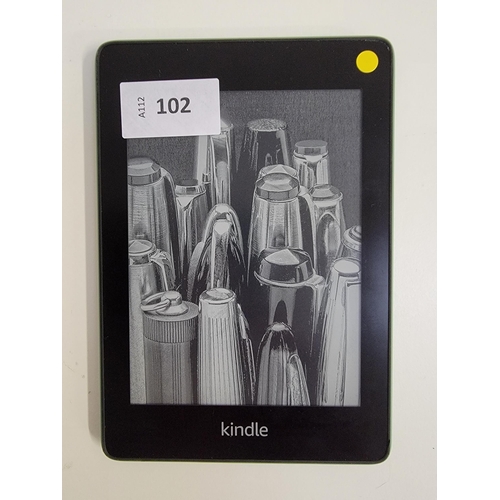 102 - AMAZON KINDLE PAPERWHITE 4 SAGE 10TH GENERATION E-READER
serial number G001 6V02 1162 0085
Note: It ... 