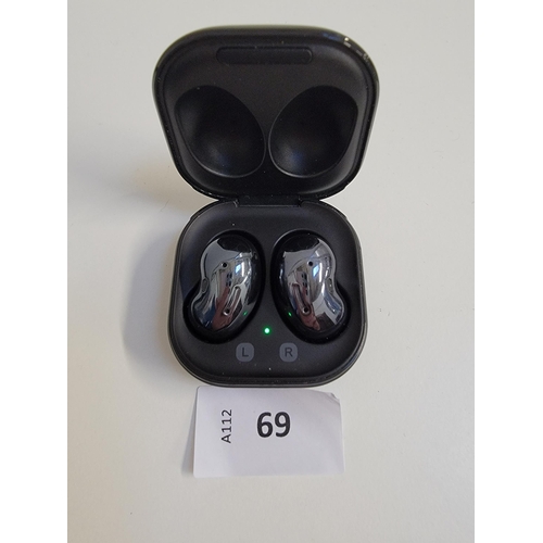 69 - PAIR OF SAMSUNG EARBUDS 
in charging case, model SM-R180