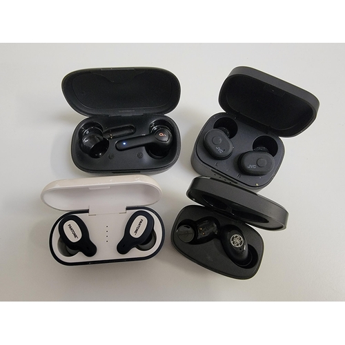 76 - SELECTION OF EARBUDS IN CHARGING CASES
comprising JVC model HA-A10T, a single Soundcore Life P2 earb... 