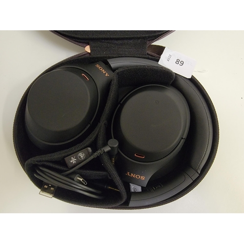 89 - PAIR OF SONY WH-1000XM4 ON-EAR WIRELESS NOISE CANCELLING HEADPHONES
in Sony case